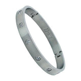 BTiff Star Brighter than Diamond Stain Steel Pave 3 Bangle Bracelet Triple Stack