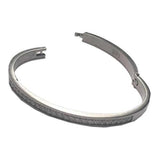 BTiff Brighter than Diamond Stainless Steel Pave 2 Bangle Bracelets Double Stack