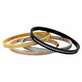 BTiff Half Eternity Matte Finished Bangle Bracelet Black, Gold, Rose Gold, Steel, Small, Med, Large