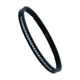 BTiff Brighter than Diamond Anodized Titanium Pave 3 Bangle Bracelets Triple Stack