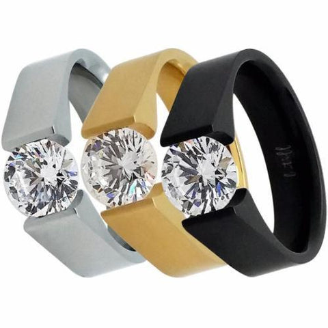 BTiff Brighter than Diamond 2 Ct Round Tension Set Solitaire Ring Sz 4 -10