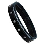 BTiff Brighter than Diamond Anodized Titanium Pave 2 Bangle Bracelet Double Stack