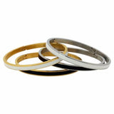 BTiff Enamel Inset Bangle Bracelet Gold Plated Small, Med, Large