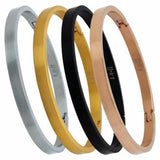 BTiff Matte Finished Bangle Bracelet Gold Black Steel Rose Gold SM Med Lg