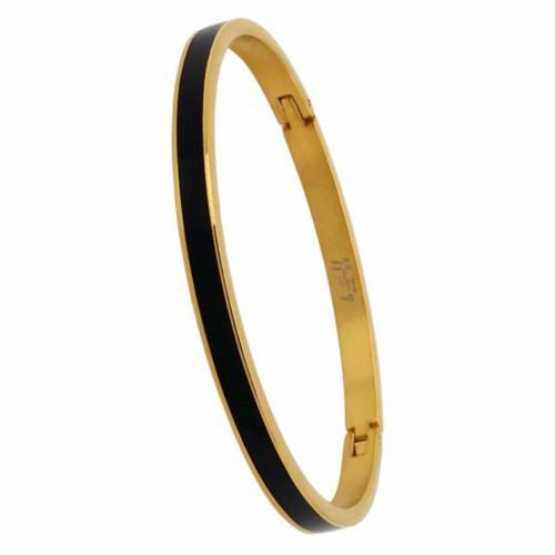 BTiff Enamel Inset Bangle Bracelet Gold Plated Small, Med, Large