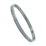 BTiff Brighter than Diamond Stainless Steel Pave 3 Bangle Bracelet Triple Stack