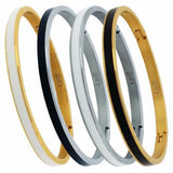 BTiff Enamel Inset Bangle Bracelet Gold Plated Small, Med, Large