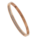 BTiff Half Eternity Matte Finished Bangle Bracelet Black, Gold, Rose Gold, Steel, Small, Med, Large