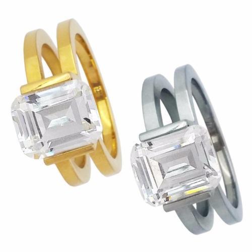 BTiff Brighter than Diamond 1 Ct Emerald Cut Tension Set Solitaire Ring