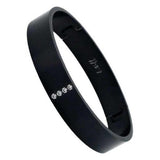 BTiff Brighter than Diamond Anodized Titanium 3 Pave Bangle Bracelets Triple Stack
