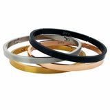 BTiff Matte Finished Bangle Bracelet Gold Black Steel Rose Gold SM Med Lg