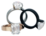 BTiff Brighter than Diamond 2ct Emerald Cut Tension Set Solitaire Ring