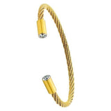BTiff Signity Star End Brighter than Diamond Stainless Steel Cuff Bangle Bracelet