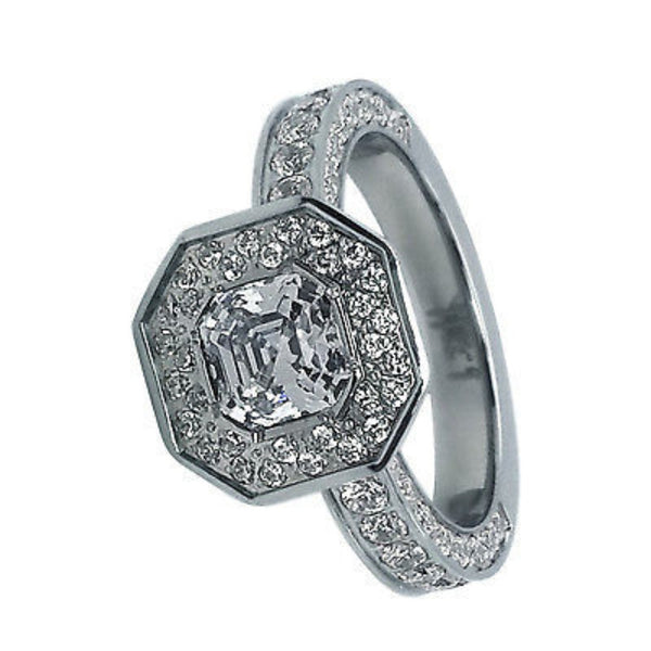 BTiff Signity Star Brighter than Diamond Tension Set Aureolo II 2.5Ct Ring