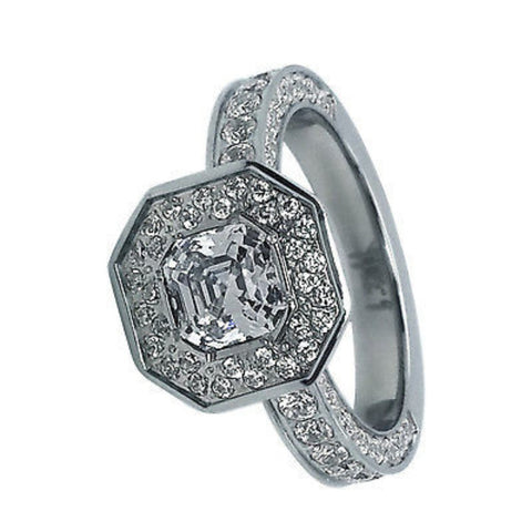 BTiff Signity Star Brighter than Diamond Tension Set Aureolo II 2.5Ct Ring