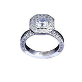 BTiff Signity Star Brighter than Diamond Tension Set Aureolo II 2.5Ct Ring