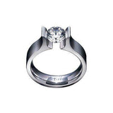 BTiff Signity Star Brighter than Diamond Tension Set Steel Solitaire 1Ct Ring