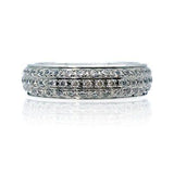 BTiff Signity Star Brighter than Diamond Pave Set 3 Row Eternity Ring 130 Stones