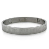 B.Tiff Cross Hatch Bangle Bracelet Stainless Steel Sizes for Perfect Fit BG800B