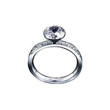 B.Tiff Signity Star Brighter than Diamond Tension Set Eternity Classic Solitaire Ring 2Ct