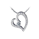 BTiff Signity Star Brighter than Diamond Tension Set Steel Pave Heart Pendant