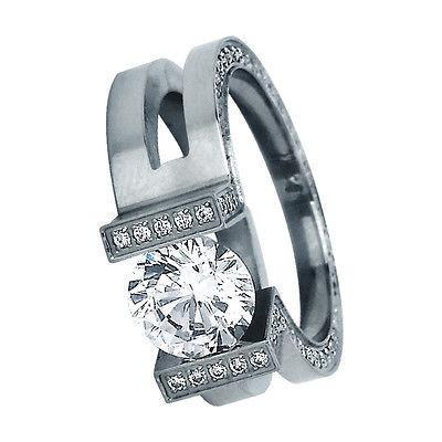 Btiff Signity Star Brighter than Diamond Tension Set Elegant Ring 2 Ct RG108R