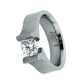BTiff Signity Star Brighter than Diamond Tension Set Steel Solitaire 1Ct Ring