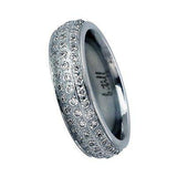 BTiff Signity Star Brighter than Diamond Pave Set 3 Row Eternity Ring 130 Stones