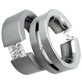 BTiff Signity Star Brighter than Diamond Double Slit Tension Set 2Ct Ring Band