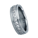 BTiff Signity Star Brighter than Diamond Pave Eternity Ring Stainless Steel 32 Stones