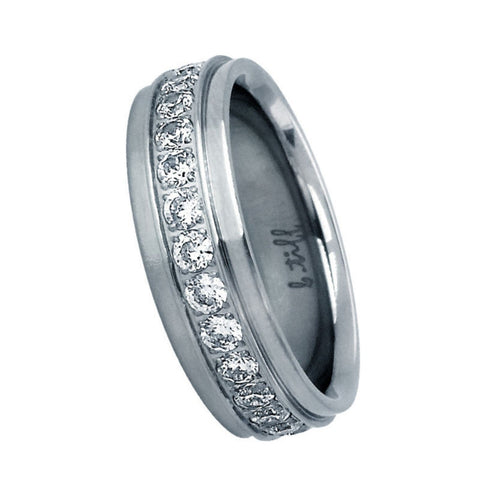 BTiff Signity Star Brighter than Diamond Pave Eternity Ring Stainless Steel 32 Stones