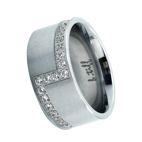 BTiff Signity Star Brighter than Diamond Pave Set Cross Body Eternity Ring