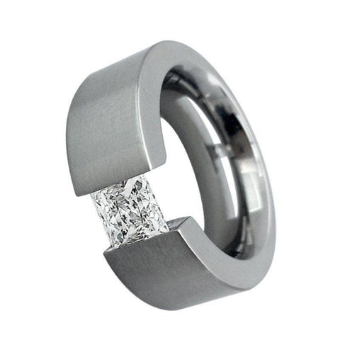 BTiff Signity Star Brighter than Diamond Double Slit Tension Set 2Ct Ring Band