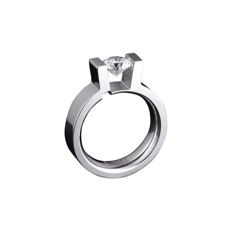RG074W B.Tiff Round Solitaire Ring