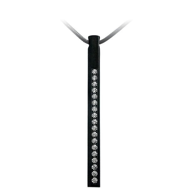 B.Tiff Pavé I Anodized Steel Bar Pendant