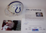Johnny Unitas Autographed Hand Signed Baltimore Colts Authentic Mini Helmet - PSA/DNA