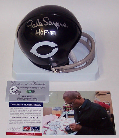 Gale Sayers Autographed Hand Signed Bears 2-Bar Mini Helmet - PSA/DNA