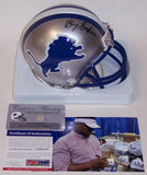 Barry Sanders Autographed Hand Signed Lions Throwback Mini Helmet - PSA/DNA