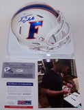 Tim Tebow Autographed Hand Signed Florida Gators White Speed Mini Helmet - PSA/DNA