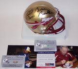 Bobby Bowden & Charlie Ward Hand Signed Florida State Seminoles Mini Helmet - PSA/DNA