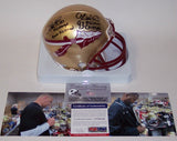Charlie Ward & Chris Weinke Hand Signed FSU Florida State Seminoles Mini Helmet - PSA/DNA