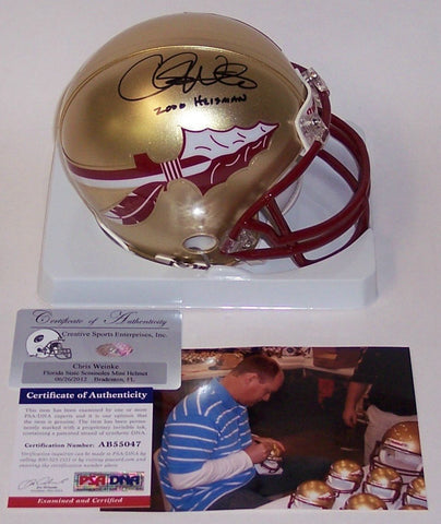 Chris Weinke Autographed Hand Signed FSU Florida State Seminoles Mini Helmet - PSA/DNA