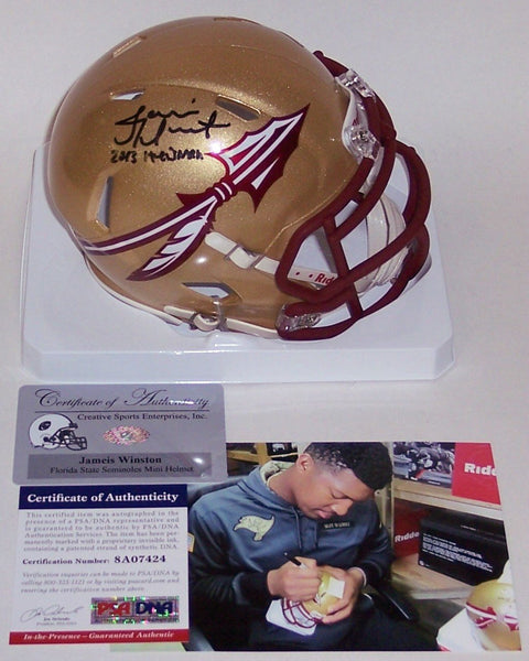 Jameis Winston Autographed Hand Signed Florida State Seminoles Speed Mini Helmet - PSA/DNA