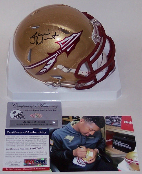 Jameis Winston Autographed Hand Signed Florida State Seminoles Speed Mini Helmet - PSA/DNA
