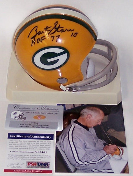 Bart Starr Autographed Hand Signed Packers Mini Helmet - PSA/DNA