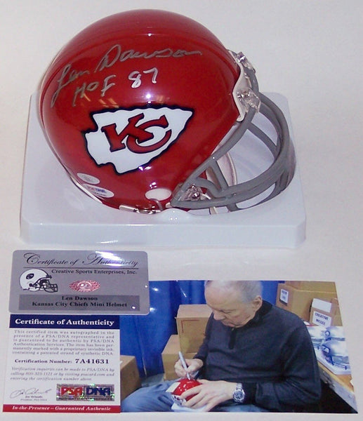 Len Dawson Autographed Hand Signed Chiefs Mini Helmet - PSA/DNA