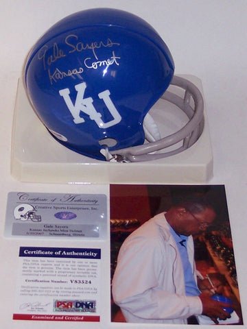 Gale Sayers Autographed Hand Signed Kansas Jayhawks 2-Bar Mini - PSA/DNA