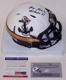 Roger Staubach Autographed Hand Signed Navy Special Speed Mini Helmet - PSA/DNA