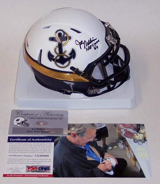 Joe Bellino Autographed Hand Signed Navy 2012 Special Speed Mini Helmet - PSA/DNA
