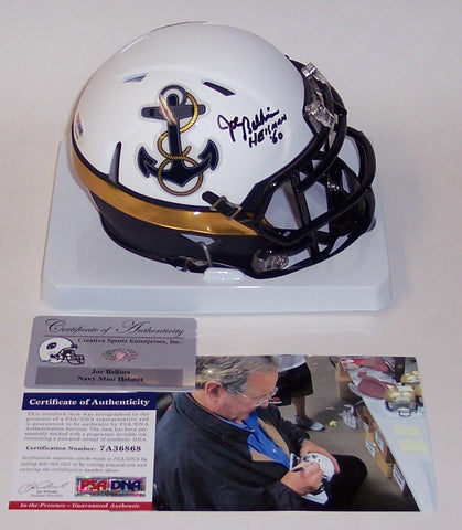 Joe Bellino Autographed Hand Signed Navy 2012 Special Speed Mini Helmet - PSA/DNA